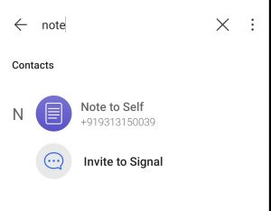 note option in signal app