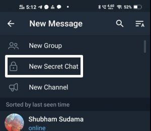 Telegram secret message