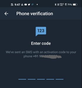 Telegram verification code